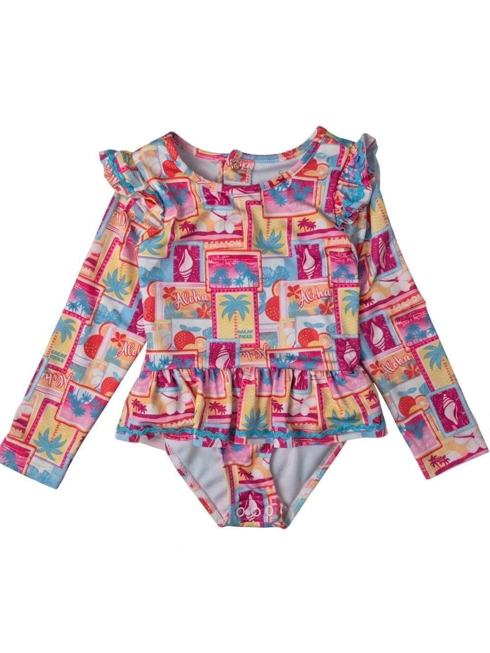 Cynthia Rowley Girls Tropical Long Sleeve Swimsuit 24M